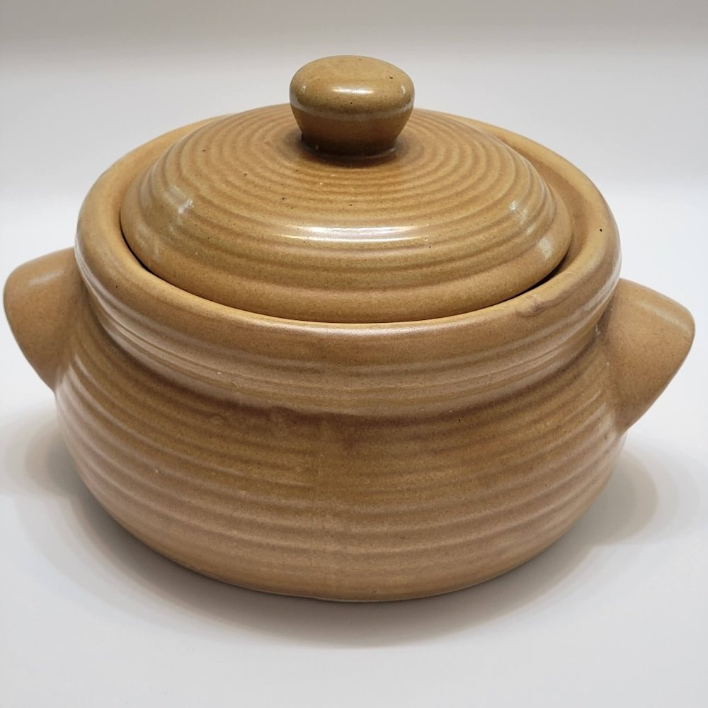 Vintage Handmade Art Pottery Lidded Serving Dish Casserole with Lid